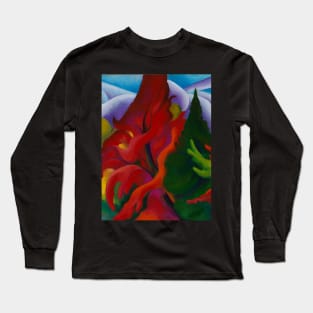 High Resolution Trees in Autumn by Georgia O'Keeffe Long Sleeve T-Shirt